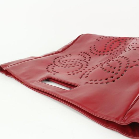 Chanel Red Patent 3 CC Perforated Tote Bag 7C1021 - Picture 8 of 12